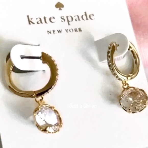 $68 Kate Spade ‘that sparkle’ pave huggie hoops in gold - Picture 9 of 11